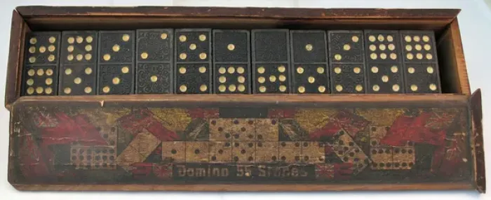 Framed Print : WWI dominoes set with 55 stones and patriotic flags Framed Print : WWI dominoes set with 55 stones and patriotic flags