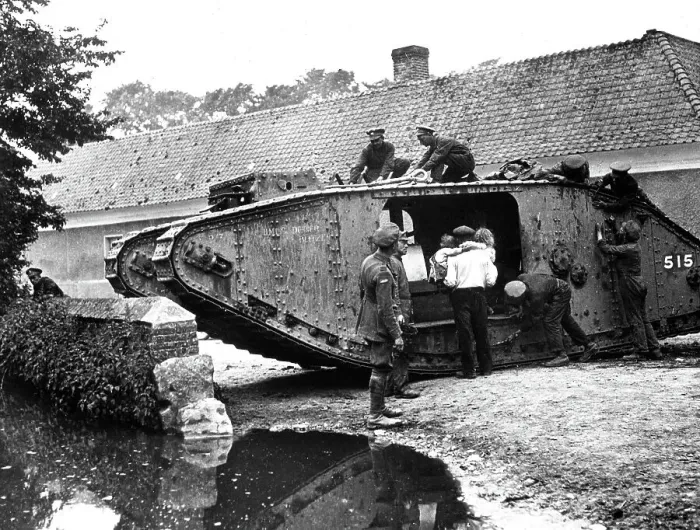 Framed Print : WWI - Early Allied Tank on the Western front Framed Print : WWI - Early Allied Tank on the Western front