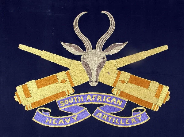 WWI embroidered silk - South African Heavy Artillery