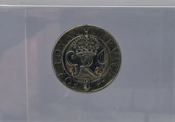 Framed Print : WWI George V badge stamped For Loyal Service Framed Print : WWI George V badge stamped For Loyal Service