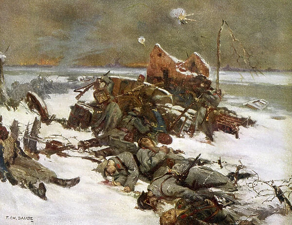 WWI / GERMAN DEAD IN SNOW