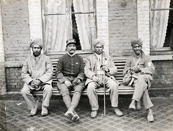 WWI: Indian soldiers outside French cafe