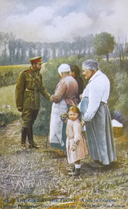 Framed Print : WWI - King George meets some Rural Country Folk