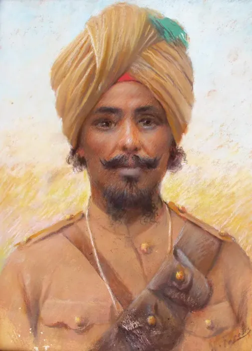 Framed Print : WWI - Portrait of an Indian soldier Framed Print : WWI - Portrait of an Indian soldier