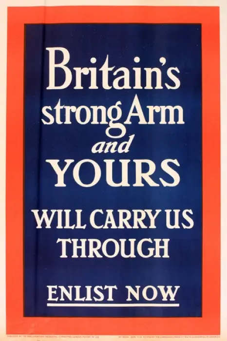 Framed Print : WWI Poster, Britains Strong Arm and YOURS Framed Print : WWI Poster, Britains Strong Arm and YOURS