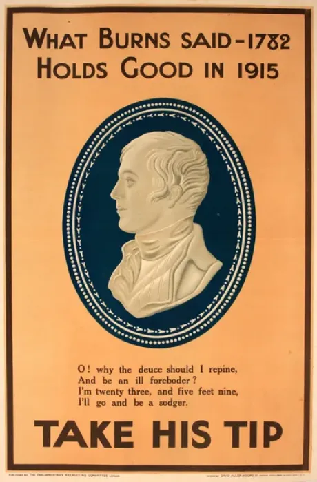 Framed Print : WWI Poster, What Burns said Framed Print : WWI Poster, What Burns said