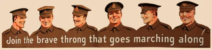Framed Print : WWI Poster, Join the brave throng that goes marching along Framed Print : WWI Poster, Join the brave throng that goes marching along