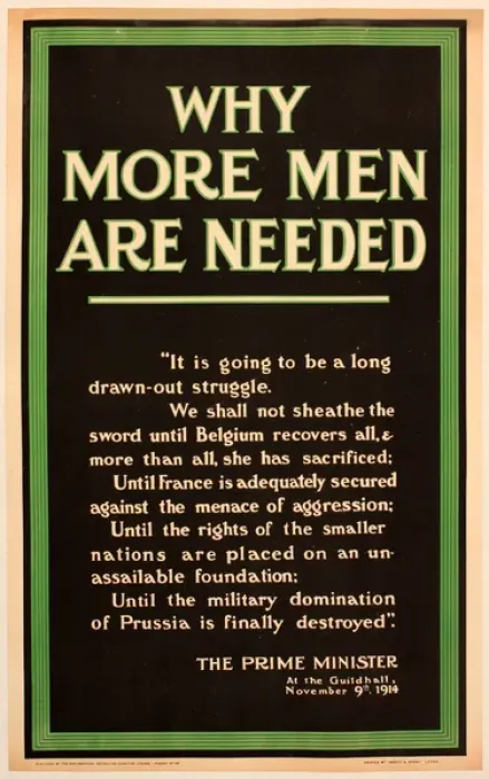Framed Print : WWI Poster, Why more men are needed Framed Print : WWI Poster, Why more men are needed