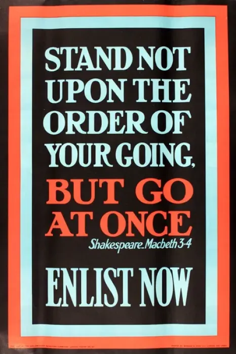 Framed Print : WWI Poster, Go at Once, Enlist Now Framed Print : WWI Poster, Go at Once, Enlist Now