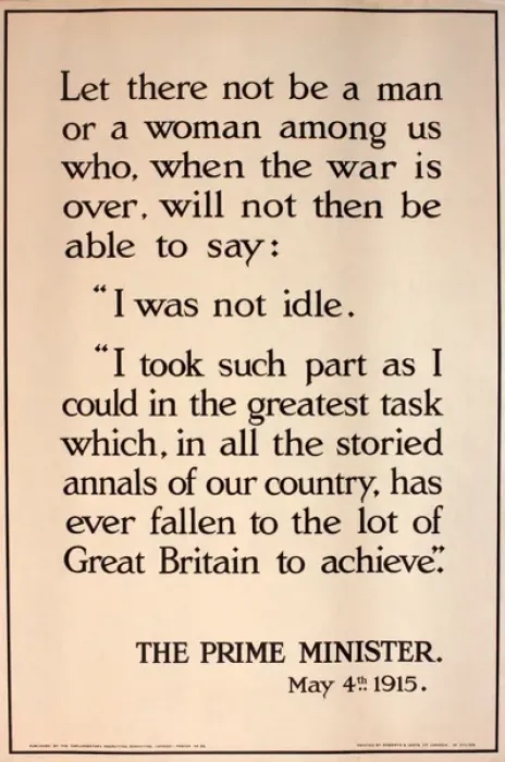Framed Print : WWI Poster, Prime Ministers speech Framed Print : WWI Poster, Prime Ministers speech