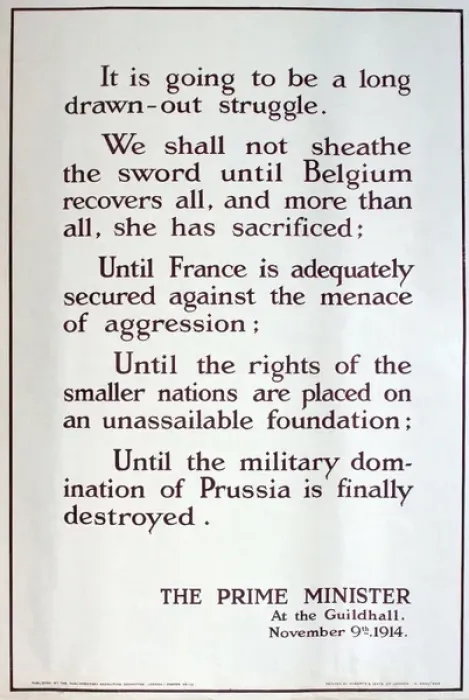 Framed Print : WWI Poster, Prime Ministers speech Framed Print : WWI Poster, Prime Ministers speech