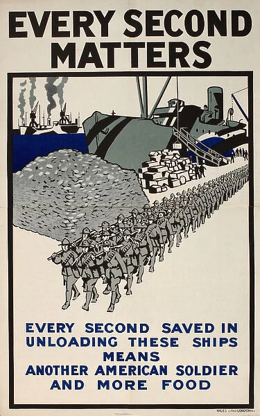 WWI Poster, Every Second Matters