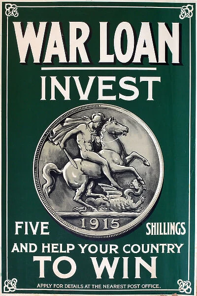WWI Poster, War Loan, Invest Five Shillings