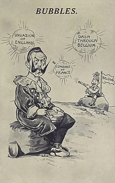 WWI - Propaganda postcard - Kaisers dream bubbles burst