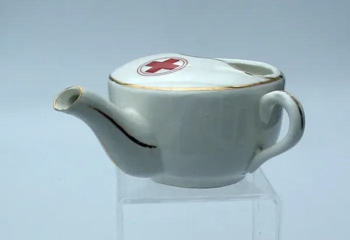Framed Print : WWI Red Cross invalid feeding cup with spout Framed Print : WWI Red Cross invalid feeding cup with spout