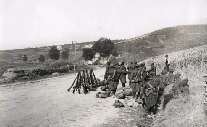 Framed Print : WWI: Soldiers from Senegal resting, Rheims Framed Print : WWI: Soldiers from Senegal resting, Rheims