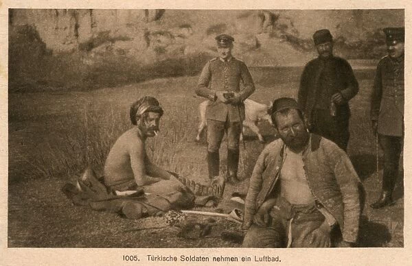 WWI - Turkish soldiers take an air bath