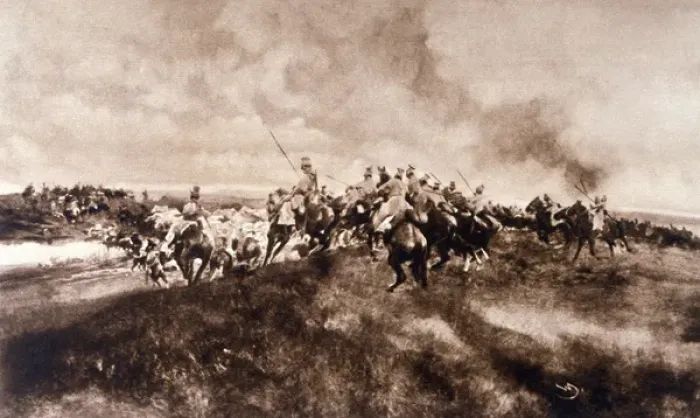 Framed Print : Wwi / Uhlans Attack Convoy Framed Print : Wwi / Uhlans Attack Convoy