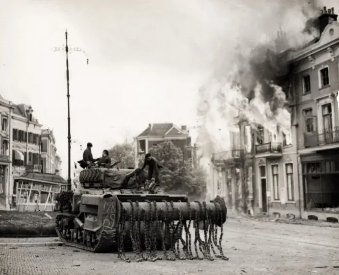 Framed Print : WWII - Allied tank with anti mine chains Arnhem Netherlands Framed Print : WWII - Allied tank with anti mine chains Arnhem Netherlands