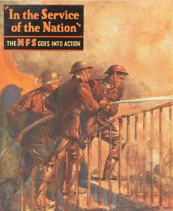 Framed Print : WWII National Fire Service Firemen Firefighting Framed Print : WWII National Fire Service Firemen Firefighting