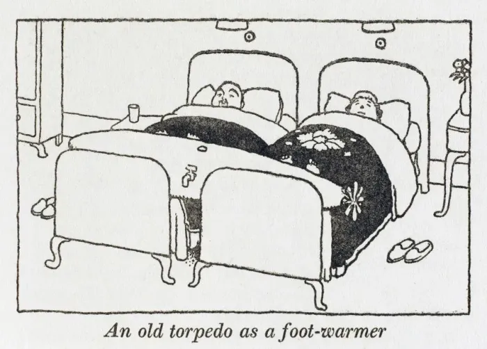 Framed Print : WWII recycling: Torpedo foot warmer / W H Robinson Framed Print : WWII recycling: Torpedo foot warmer / W H Robinson