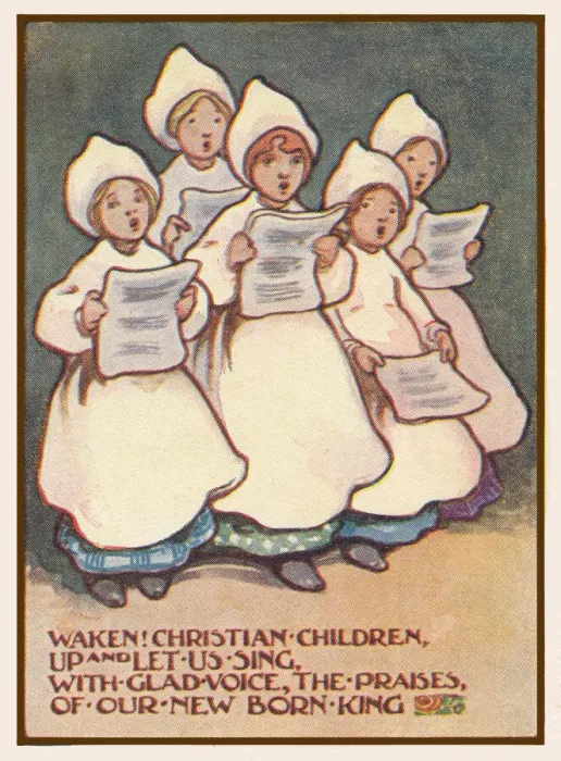 Framed Print : Xmas Choir of Girls Framed Print : Xmas Choir of Girls