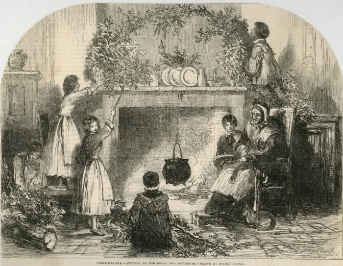 Framed Print : Xmas Decorating / 1855 Framed Print : Xmas Decorating / 1855