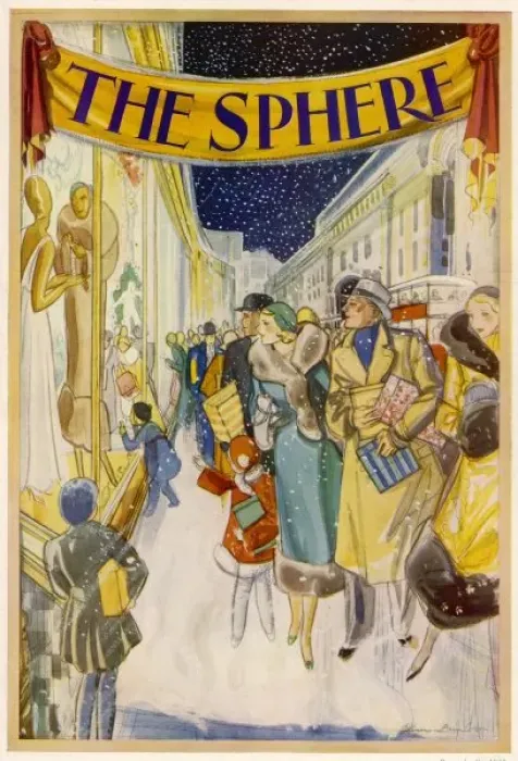 Framed Print : Xmas Eve Shopping 1932 Framed Print : Xmas Eve Shopping 1932