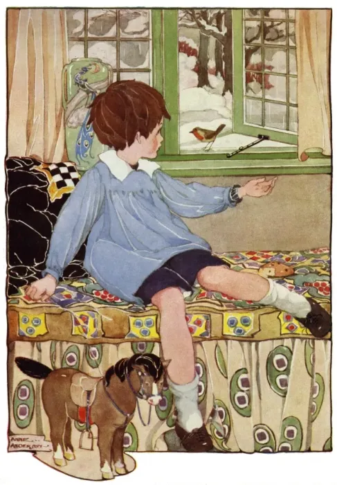 Framed Print : Xmas. A robin at the window Framed Print : Xmas. A robin at the window