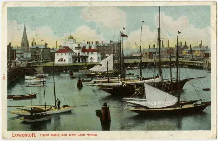 Framed Print : Yacht Basin and New Club House - Lowestoft, Suffolk Framed Print : Yacht Basin and New Club House - Lowestoft, Suffolk