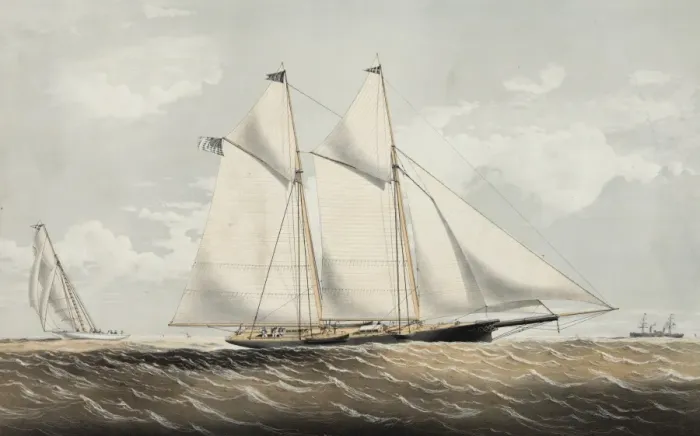 Framed Print : The yacht Maria 216 tons: modelled by R. L. Stevens Esq. buil Framed Print : The yacht Maria 216 tons: modelled by R. L. Stevens Esq. buil