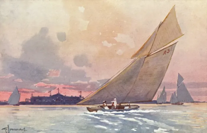 Framed Print : Yacht Racing before the Venice Lido Framed Print : Yacht Racing before the Venice Lido