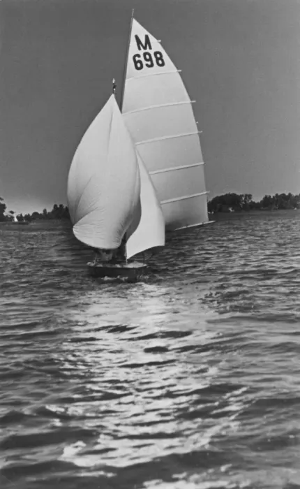 Framed Print : YACHTING. A yacht in full sail. Date: 1930s Framed Print : YACHTING. A yacht in full sail. Date: 1930s