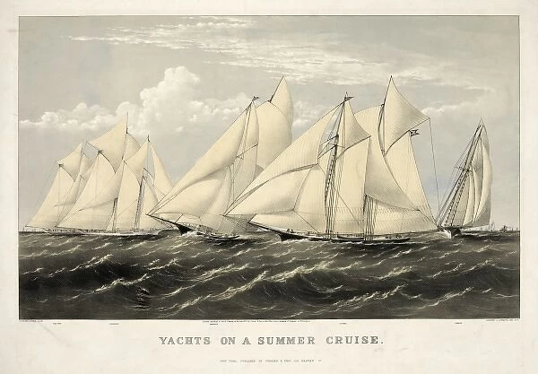 Yachts on a summer cruise