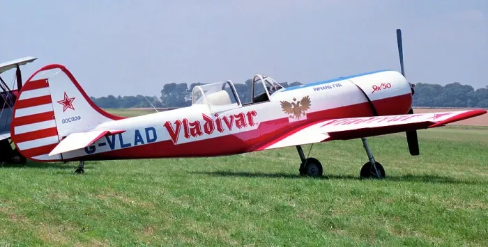 Framed Print : Yakovlev Yak-50 G-VLAD Framed Print : Yakovlev Yak-50 G-VLAD