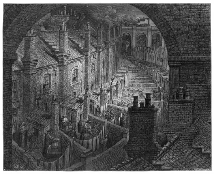 Framed Print : Back Yards / Slum / 1870 Framed Print : Back Yards / Slum / 1870