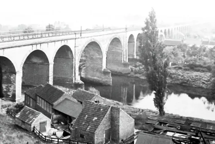 Framed Print : Yarm Railway Viaduct, Victorian period Framed Print : Yarm Railway Viaduct, Victorian period