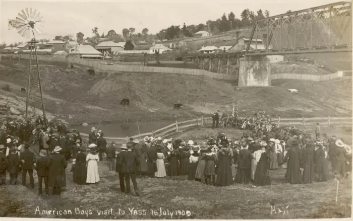 Framed Print : Yass 1909. American boys visit to Yass, Australia in July 1909 Framed Print : Yass 1909. American boys visit to Yass, Australia in July 1909