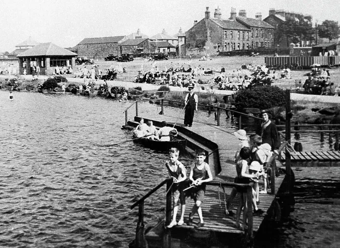 Framed Print : Yeadon Swimming Pool probably 1920s Framed Print : Yeadon Swimming Pool probably 1920s