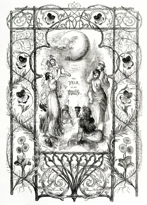 Framed Print : The Year of the Poets -- four seasons Framed Print : The Year of the Poets -- four seasons
