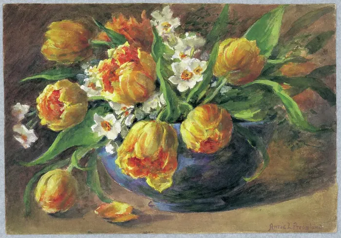 Framed Print : Yellow Tulips and Narcissi Framed Print : Yellow Tulips and Narcissi