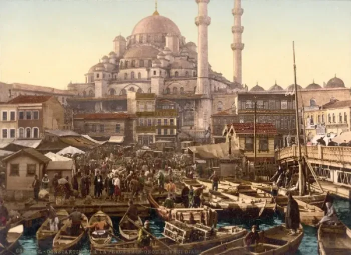 Framed Print : Yeni Cami mosque and Eminonu bazaar, Constantinople, Turkey Framed Print : Yeni Cami mosque and Eminonu bazaar, Constantinople, Turkey