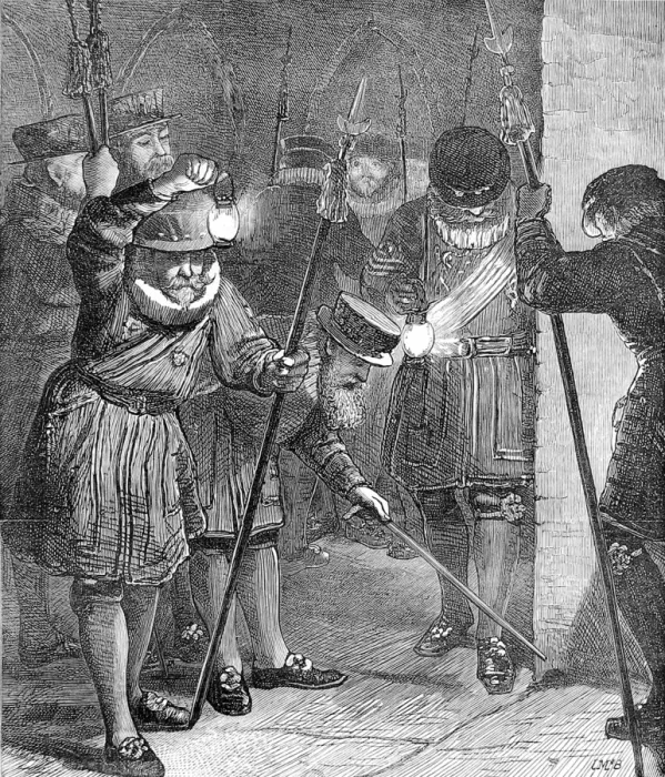 Framed Print : Yeomen of the Guard searching the Vaults of the Houses of Pa Framed Print : Yeomen of the Guard searching the Vaults of the Houses of Pa
