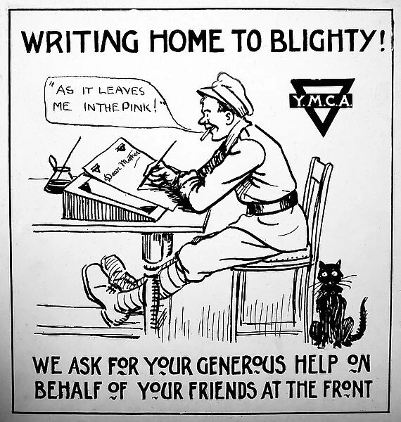 YMCA appeal for writing materials during WW1