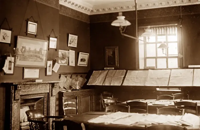 Framed Print : YMCA Reading Room, Wakefield during WW1 Framed Print : YMCA Reading Room, Wakefield during WW1