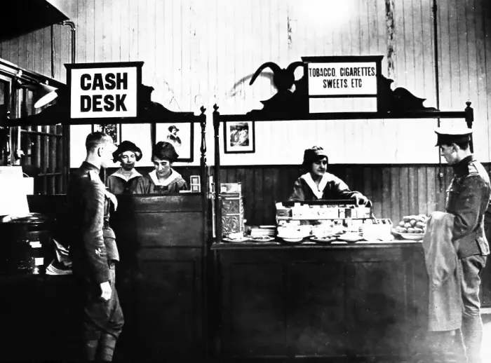 Framed Print : YMCA Shakespeare Hut Enquiry Office, London during WW1 Framed Print : YMCA Shakespeare Hut Enquiry Office, London during WW1