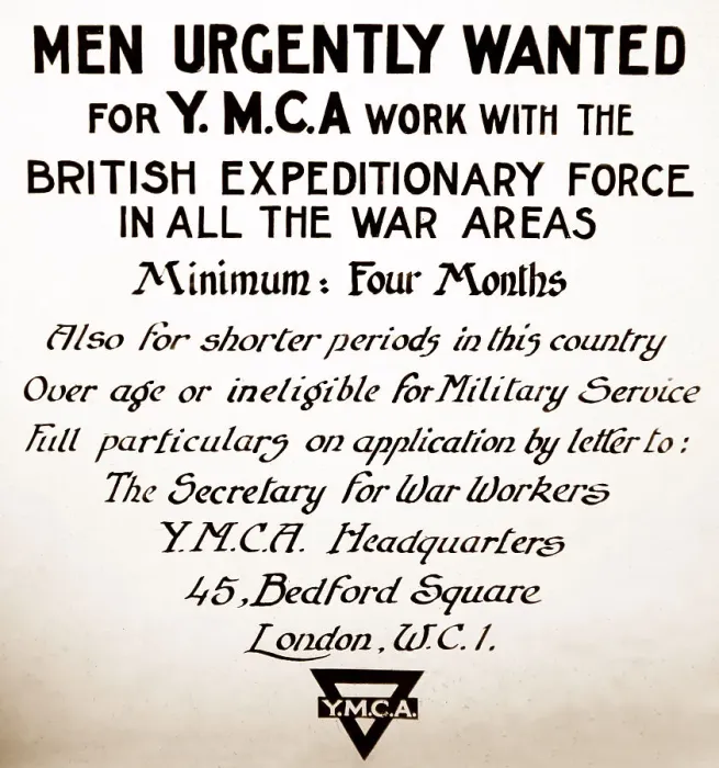Framed Print : YMCA Volunteers Wanted poster during WW1 Framed Print : YMCA Volunteers Wanted poster during WW1