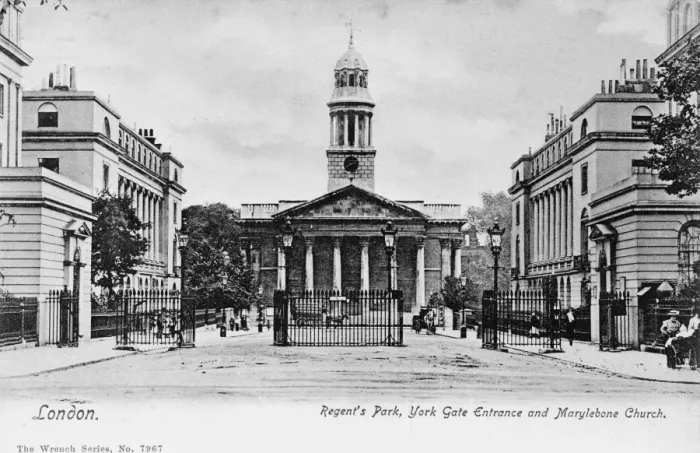 Framed Print : York Gate and Marylebone Church, Regents Park, London Framed Print : York Gate and Marylebone Church, Regents Park, London