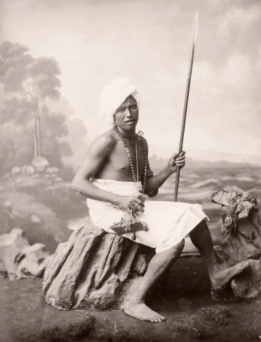 Framed Print : Young African warrior with spear, Egypt, c. 1890 Framed Print : Young African warrior with spear, Egypt, c. 1890