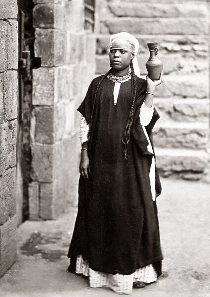Young arab girl, Egypt, circa 1880. Date: circa 1880